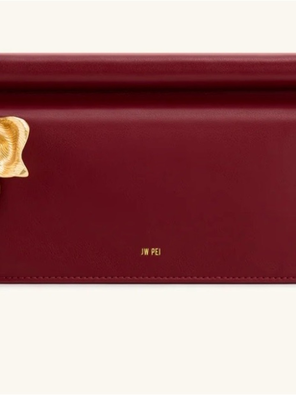 JW PEI Wine Red Vegan Leather Clutch